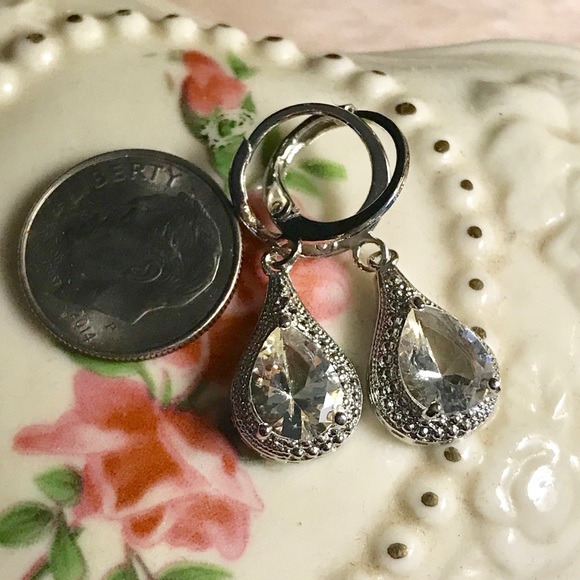 STERLING TEARDROP EARRINGS - Picture 2 of 5